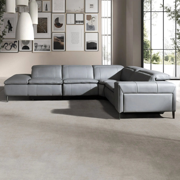 Sofá chaise longue relax piel gris