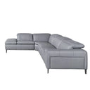 Relaxing right-hand chaise longue sofa in grey leather