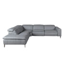 Relaxing right-hand chaise longue sofa in grey leather