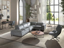 Relaxsofa Chaiselongue links grau Leder