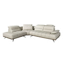 Sofá chaise longue izquierda piel gris claro - Sofás - El Workshop - gris claro