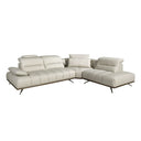 Sofá chaise longue derecha piel gris claro - Sofás - El Workshop - gris