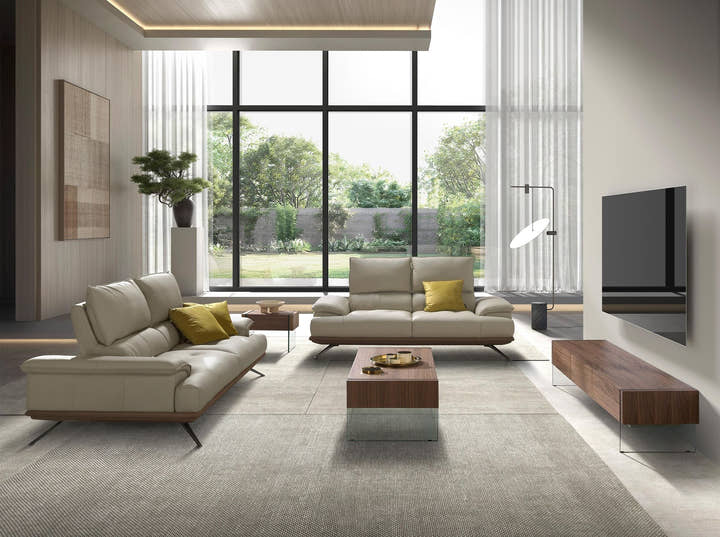 Sofá 3 plazas piel gris taupe - Sofás - El Workshop - gris taupe