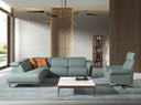 Sofá chaise longue relax izquierda piel verde turquesa - Sofás - El Workshop - verde turquesa