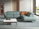 Sofá chaise longue relax derecha piel verde turquesa - Sofás - El Workshop - verde turquesa
