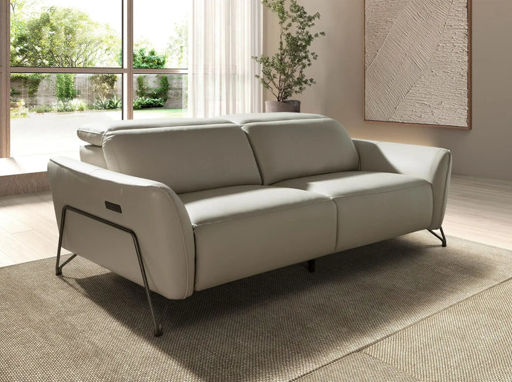 3-seater sand leather relax sofa