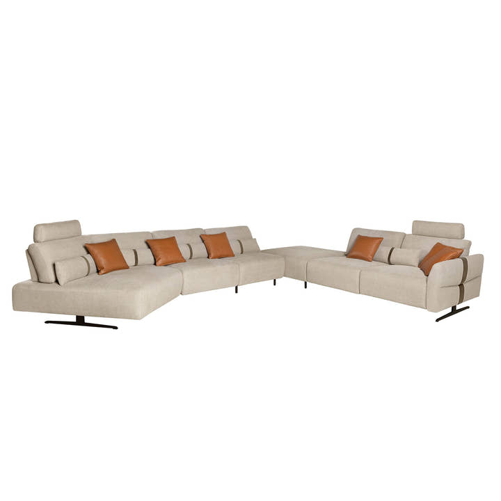 Sofá chaise longue relax modular derecho tela arena - Sofá - El Workshop - arena