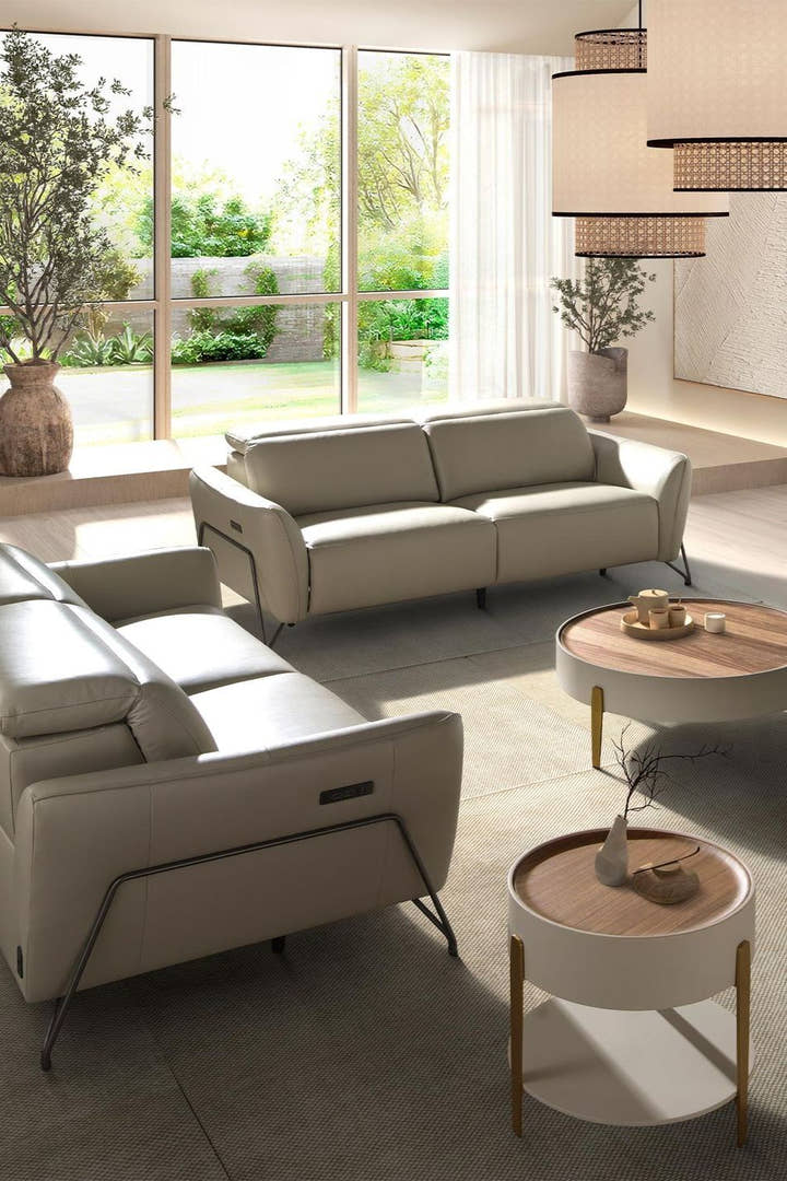 Sofá relax 2 plazas piel arena - Sofá - El Workshop - Beige