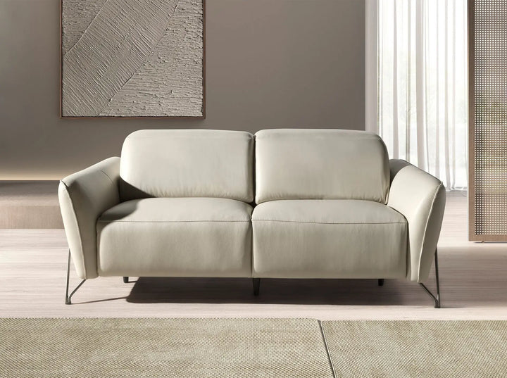 Sofá relax 2 plazas piel arena