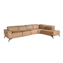 Sofá chaise longue relax modular derecho piel marrón