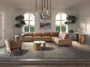 Sofá chaise longue relax modular derecho piel marrón