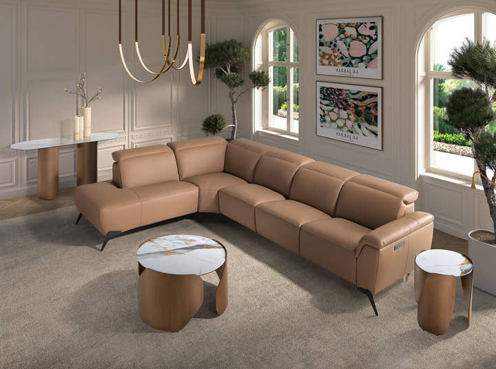 Sofá chaise longue relax modular izquierdo piel marrón - Sofás - El Workshop - marrón