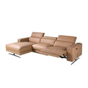 Sofá chaise longue relax izquierda piel marrón