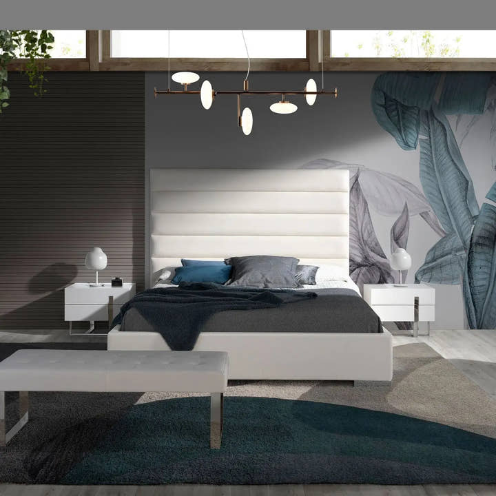 Mesita de noche madera blanco y acero cromado - Mesitas de noche - El Workshop - blanco