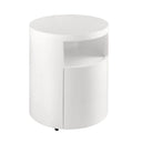 Mesita de noche madera blanca