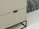 cómoda madera gris y acero negro, vista 3