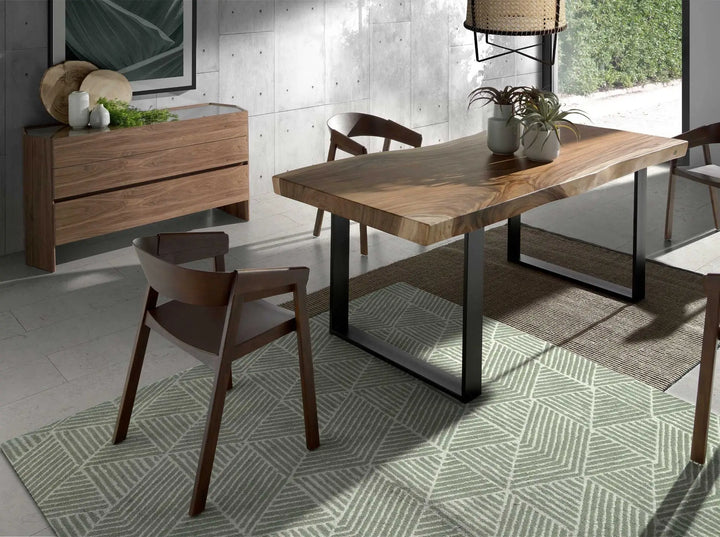 Cómoda nogal con tapa de cristal templado