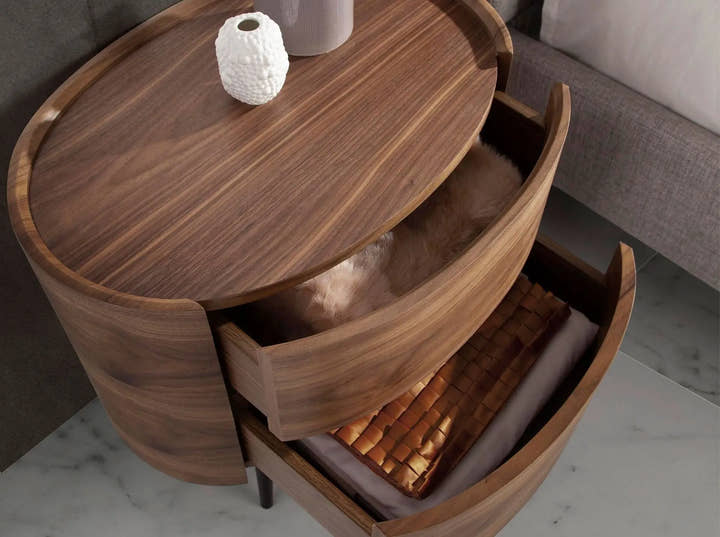 Mesita de noche nogal y acero negro - El Workshop - nogal - natural