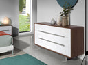 Cómoda madera blanco, nogal y acero cromado - Cómodas - El Workshop - Blanco