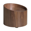 Circular walnut nightstand