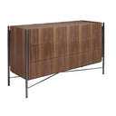Walnut and dark steel dresser