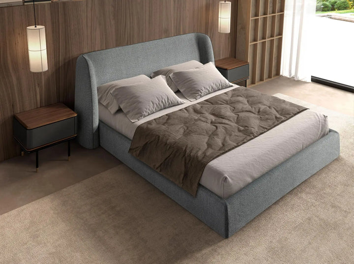 Cama tela color gris oscuro