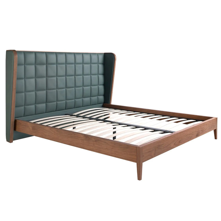 Dark green leatherette bed