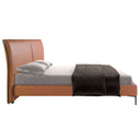 Brown leatherette bed