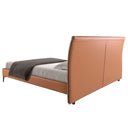 Brown leatherette bed