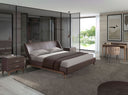 Chocolate brown faux leather bed