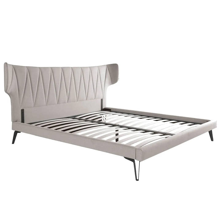 Cama tela color gris claro - Cama - El Workshop - 233x213x112cm