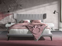Light gray fabric bed