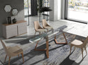cómoda madera gris y nogal, vista 3
