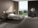Gray fabric bed