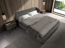 Gray fabric bed