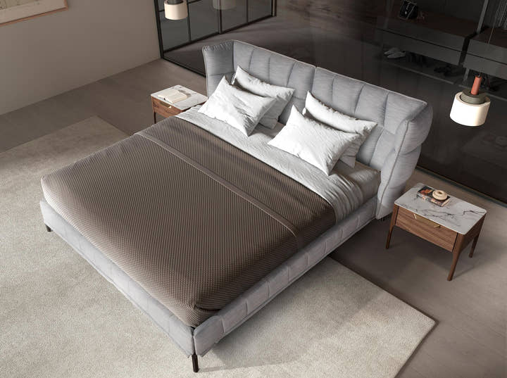 Cama tela color gris azulado claro - Cama - El Workshop - gris