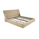 Cama terciopelo color marrón y polipiel color crema - Cama - El Workshop-222 x 229 x 108 Cm