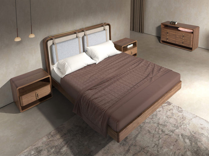 Cama tela color beige y gris - Cama - El Workshop-170 x 215 x 110 Cm