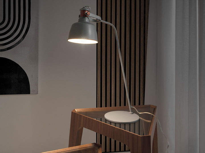 Lámpara de sobremesa acero gris y detalles bronce - Lámpara de sobremesa - El Workshop - Bronce