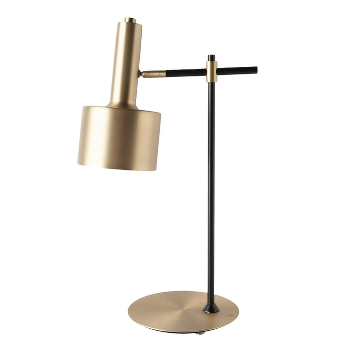 Lámpara de sobremesa aluminio dorado y acero negro