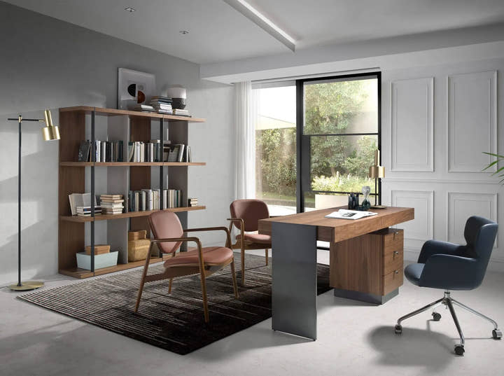 Lámpara de pie aluminio dorado y acero negro - Lámpara - El Workshop - dorado