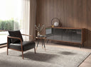 Lámpara sobremesa cristal blanco y acero negro con base de acero pulido dorado - Lámpara - El Workshop-48 x 18 x 40 Cm