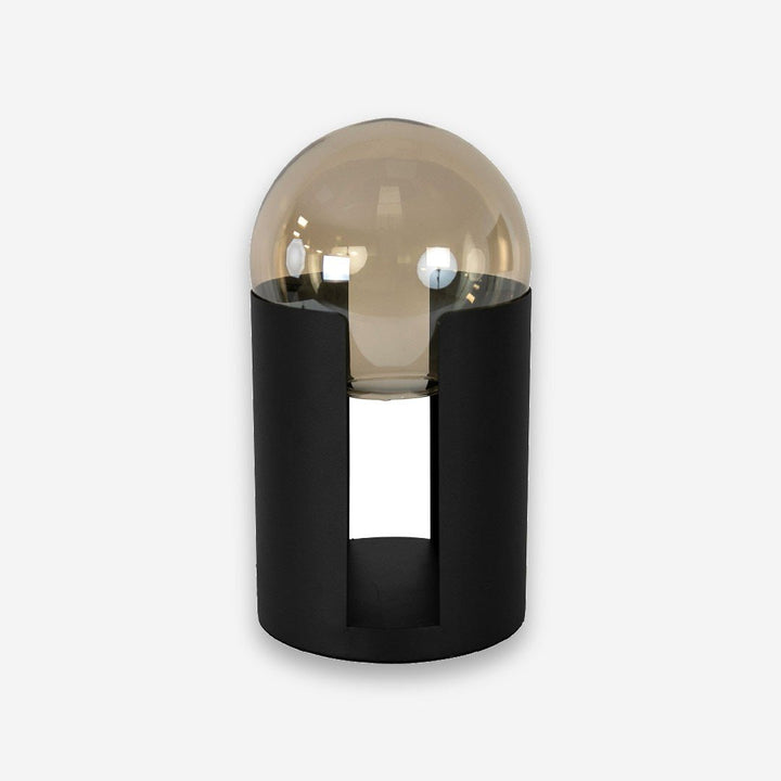 Lámpara sobremesa cristal fumé ámbar y acero negro - Lámpara de mesa - El Workshop-