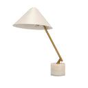 Lámpara sobremesa acero blanco y acero pulido dorado con base de mármol porcelánico - Lámpara - El Workshop-55 x 32 x 60 Cm