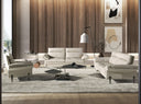 Sofá 3 plazas piel gris taupe en ambiente decorado (2)