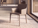 Silla piel regenerada visón en ambiente decorado
