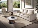 Sillón relax giratorio piel gris perla en ambiente decorado (2)