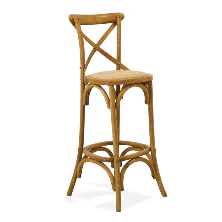 TABURETE BAR c/Respaldo Roble - Taburete - El Workshop - 40 X 45 X 113 Cm