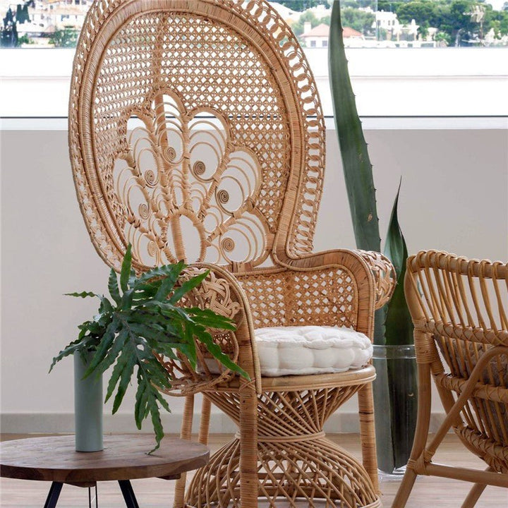 SILLON rattan Nat. C/Cojin - Sillón - El Workshop - 105 × 70 × 145 cm