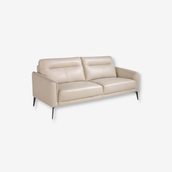 3-seater taupe leather sofa